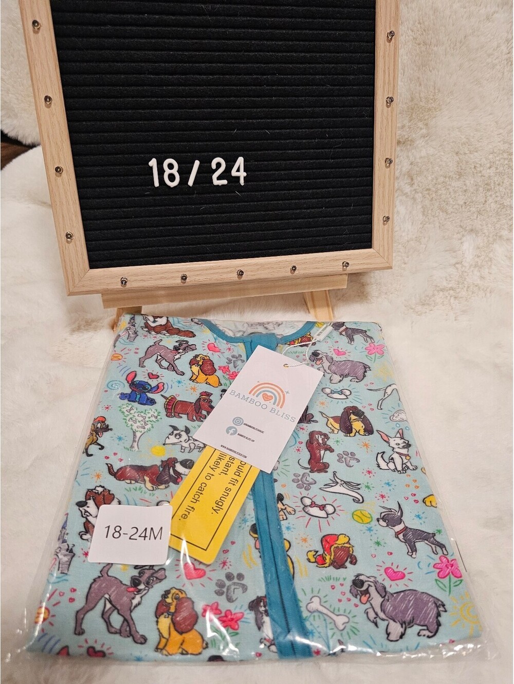 18/24 bamboo shorty zippy NIB disney dogs